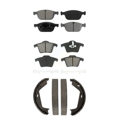 Semi-Metallic Brake Pads And Parking Shoes Front Rear Kit For Volvo XC90