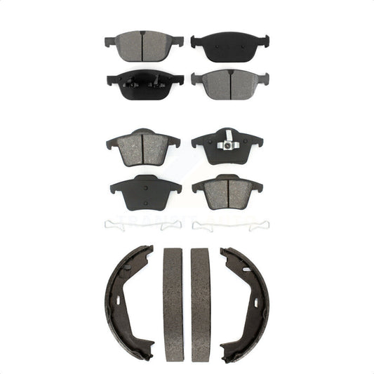 Semi-Metallic Brake Pads And Parking Shoes Front Rear Kit For Volvo XC90