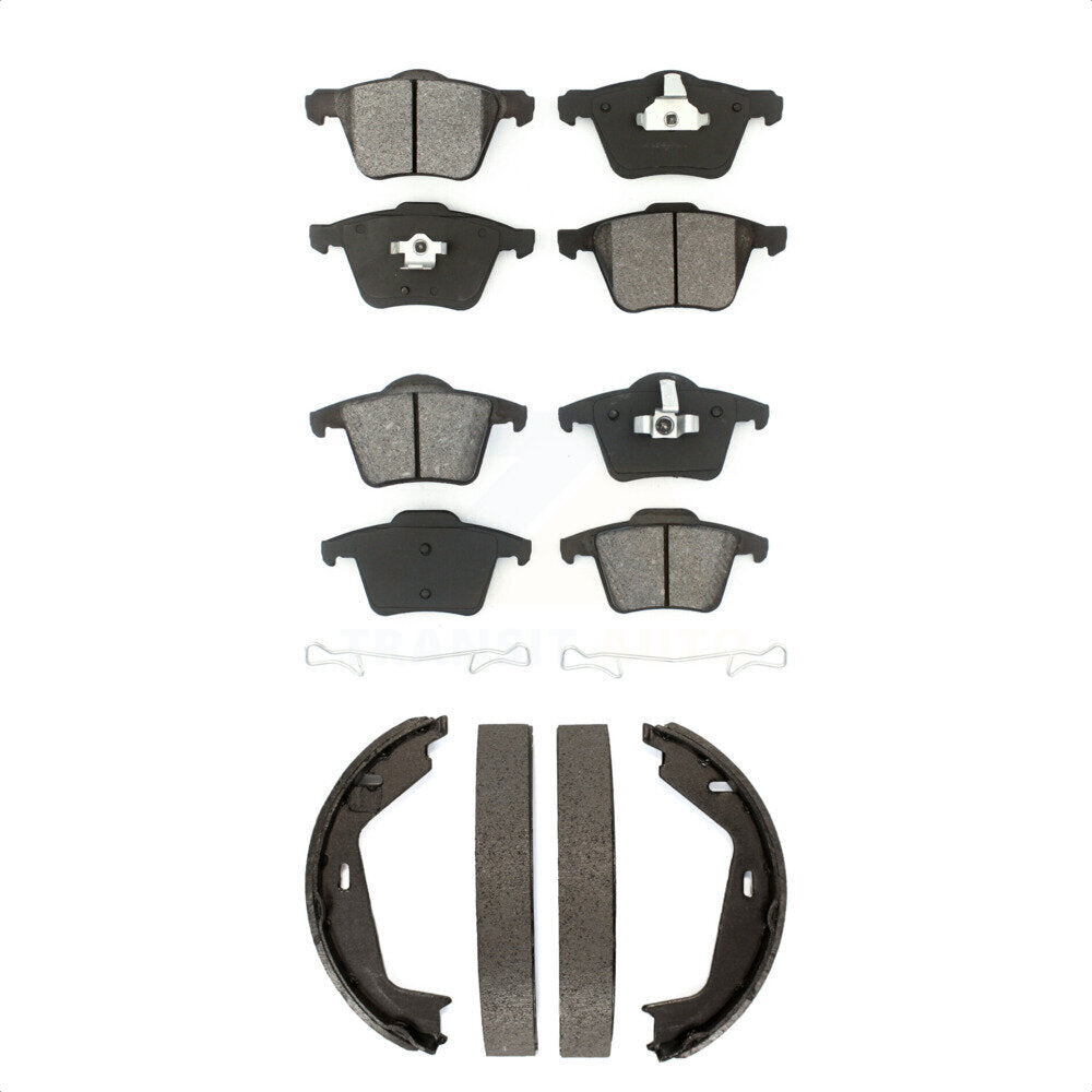 Semi-Metallic Brake Pads And Parking Shoes Front Rear Kit For Volvo XC90