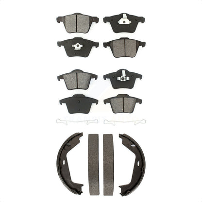 Semi-Metallic Brake Pads And Parking Shoes Front Rear Kit For Volvo XC90