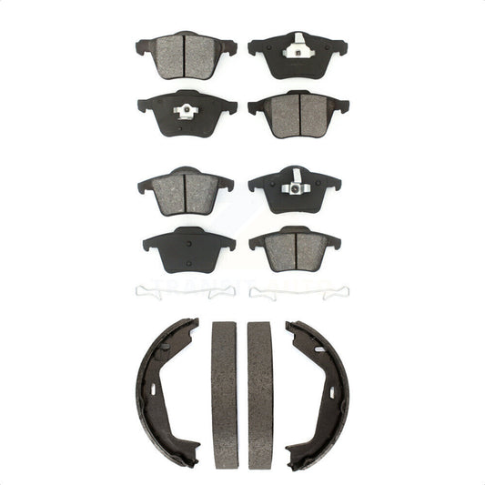 Semi-Metallic Brake Pads And Parking Shoes Front Rear Kit For Volvo XC90