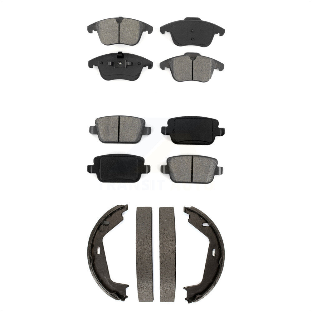 Semi-Metallic Brake Pads Parking Shoe Front Rear Kit For 2007-2009 Volvo S80 FWD
