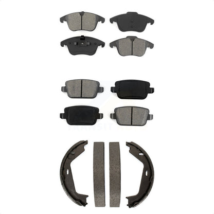 Semi-Metallic Brake Pads Parking Shoe Front Rear Kit For 2007-2009 Volvo S80 FWD