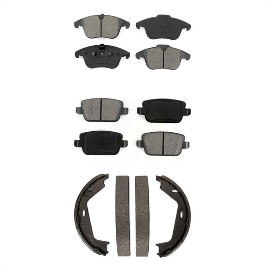 Semi-Metallic Brake Pads Parking Shoe Front Rear Kit For 2007-2009 Volvo S80 FWD