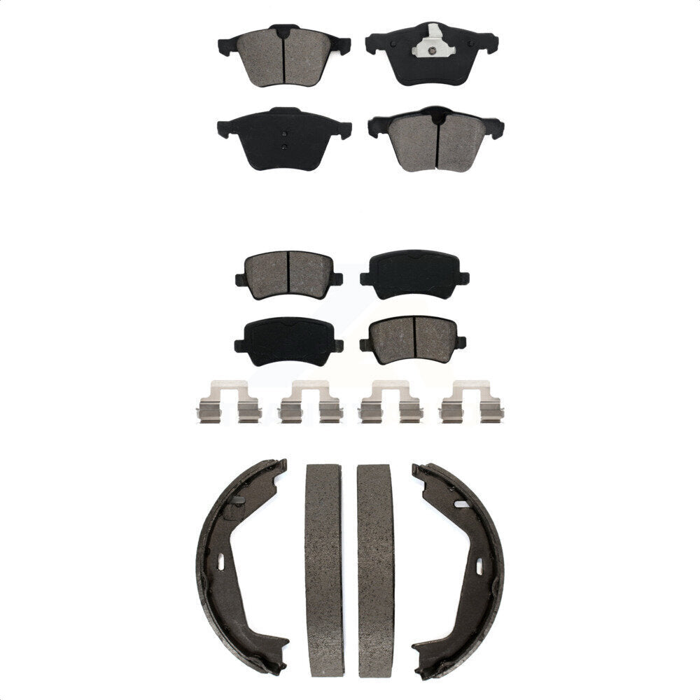 Semi-Metallic Brake Pads Parking Shoe Front Rear Kit For 2007-2009 Volvo S80 AWD