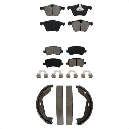 Semi-Metallic Brake Pads Parking Shoe Front Rear Kit For 2007-2009 Volvo S80 AWD