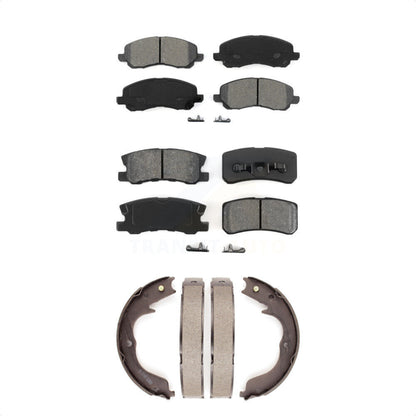 Semi-Metallic Brake Pads & Parking Shoes Front Rear Kit For Mitsubishi Outlander