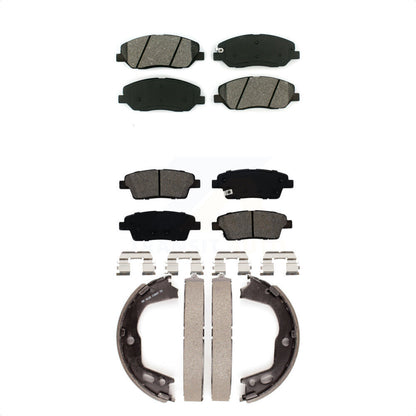 Semi-Metallic Brake Pads & Parking Shoes Front Rear Kit For Hyundai Genesis 3.8L