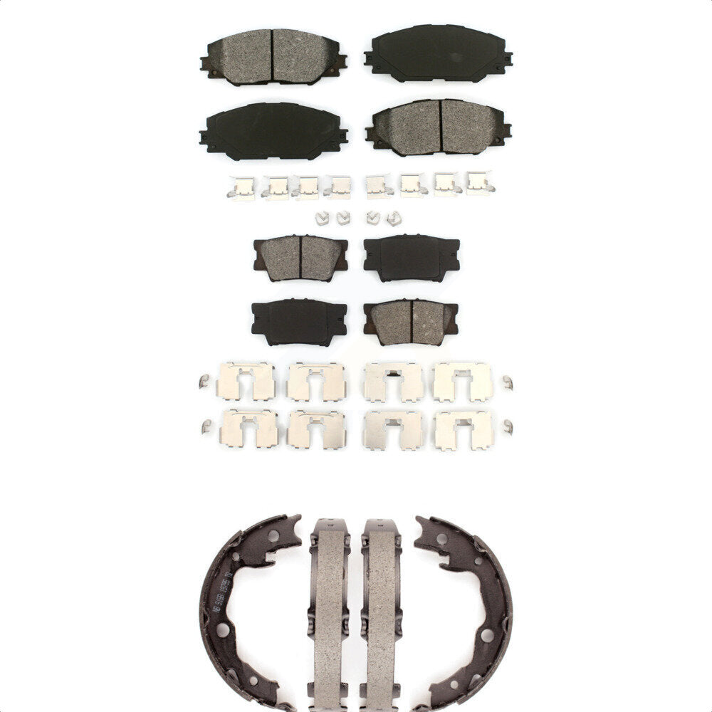 Semi-Metallic Brake Pads Parking Shoe Front Rear Kit For Toyota RAV4 Matrix Vibe
