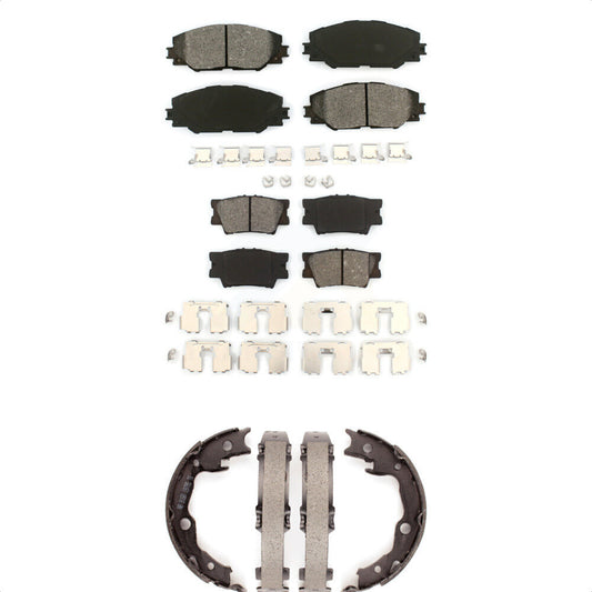 Semi-Metallic Brake Pads Parking Shoe Front Rear Kit For Toyota RAV4 Matrix Vibe