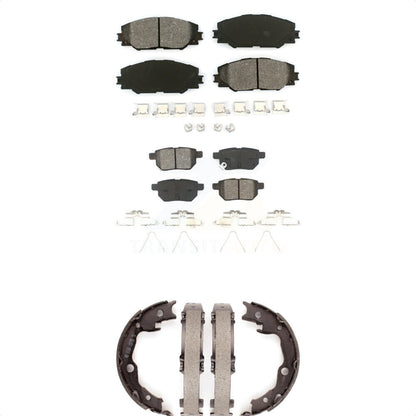 Semi-Metallic Brake Pads & Parking Shoe Front Rear Kit For Toyota Matrix Pontiac