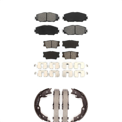 Semi-Metallic Brake Pads And Parking Shoes Front Rear Kit For Toyota RAV4 Lexus