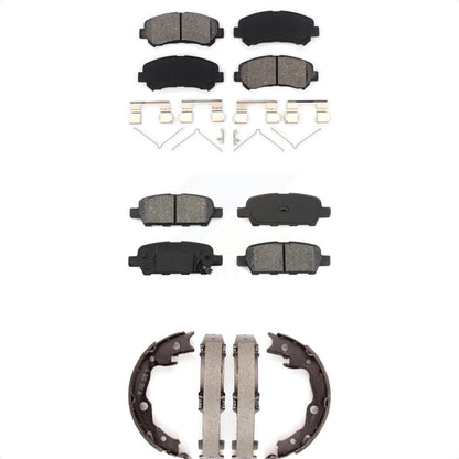 Semi-Metallic Brake Pads And Parking Shoe Front Rear Kit For Nissan Rogue Sentra