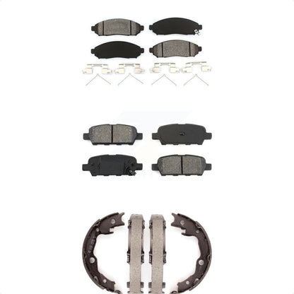 Semi-Metallic Brake Pads And Parking Shoes Front Rear Kit For Nissan LEAF