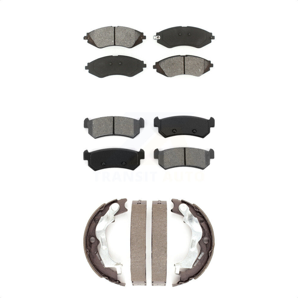 Semi-Metallic Brake Pads And Parking Shoe Front Rear Kit For Suzuki Forenza Reno