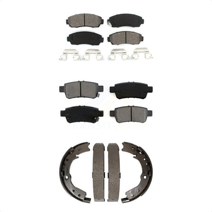 Semi-Metallic Brake Pads Parking Shoe Front Rear Kit For 2005-2010 Honda Odyssey