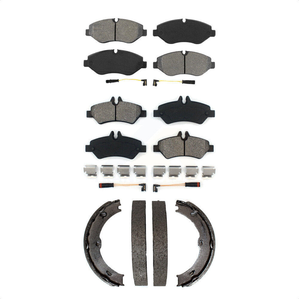 Semi-Metallic Brake Pads And Parking Shoe Front Rear Kit For Sprinter 2500 Dodge