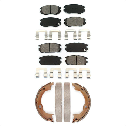 Semi-Metallic Brake Pads & Parking Shoe Front Rear Kit For Chevrolet Equinox GMC