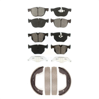 Semi-Metallic Brake Pads And Parking Shoes Front Rear Kit For BMW X5 X6