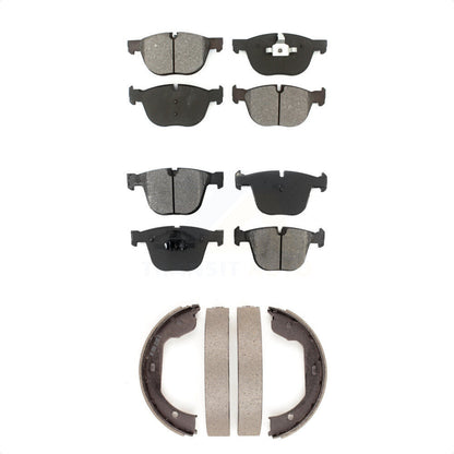 Semi-Metallic Brake Pads And Parking Shoes Front Rear Kit For BMW X5 X6