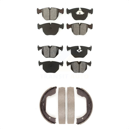 Semi-Metallic Brake Pads And Parking Shoes Front Rear Kit For BMW X5 M5
