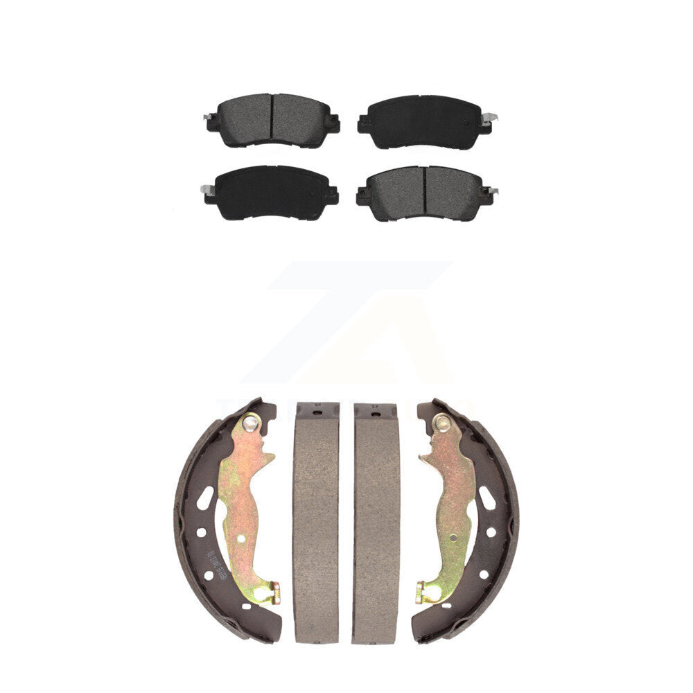 Semi-Metallic Brake Pads And Drum Shoes Front Rear Kit For Toyota Yaris iA Scion