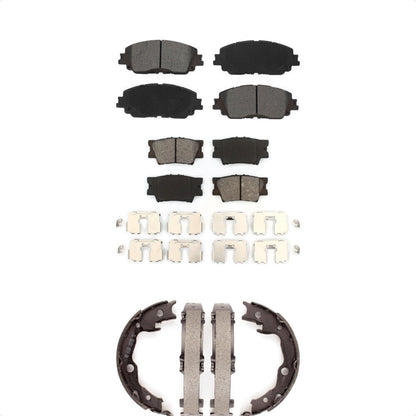 Semi-Metallic Brake Pads And Parking Shoes Front Rear Kit For Toyota Camry