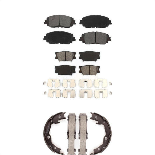 Semi-Metallic Brake Pads And Parking Shoes Front Rear Kit For Toyota Camry