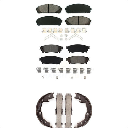 Semi-Metallic Brake Pads And Parking Shoes Front Rear Kit For Toyota Camry TRD