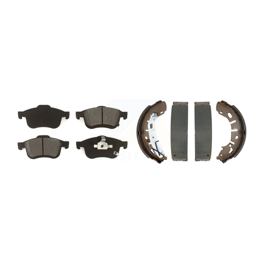 Semi-Metallic Brake Pads & Drum Shoe Front Rear Kit For 15-21 Ram ProMaster City