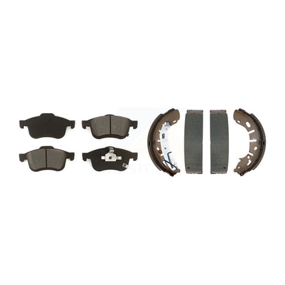 Semi-Metallic Brake Pads & Drum Shoe Front Rear Kit For 15-21 Ram ProMaster City