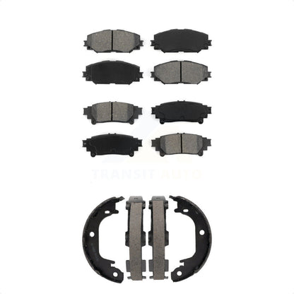 Semi-Metallic Brake Pads & Parking Shoes Front Rear Kit For 12-18 Toyota Prius V