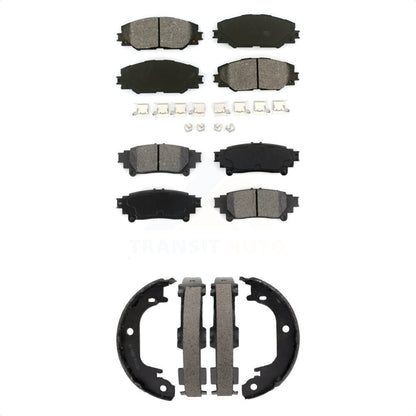 Semi-Metallic Brake Pads Parking Shoes Front Rear Kit For 2016-2020 Toyota Mirai