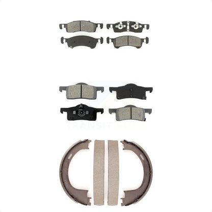 Semi-Metallic Brake Pads And Parking Shoes Front Rear Kit For Ford Expedition