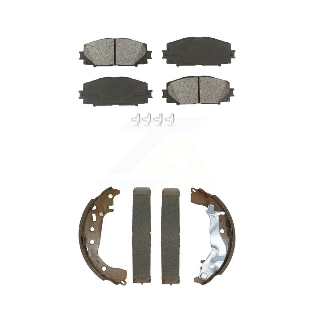 Semi-Metallic Brake Pads And Drum Shoes Front Rear Kit For Toyota Yaris
