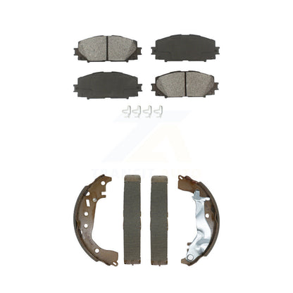 Semi-Metallic Brake Pads And Drum Shoes Front Rear Kit For Toyota Yaris
