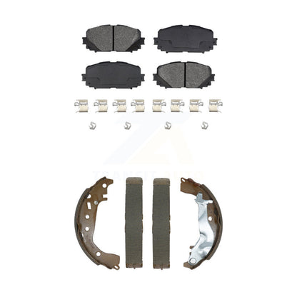 Semi-Metallic Brake Pads And Drum Shoes Front Rear Kit For Toyota Yaris