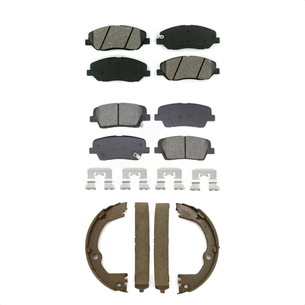 Semi-Metallic Brake Pads And Parking Shoe Front Rear Kit For Hyundai Santa Fe XL