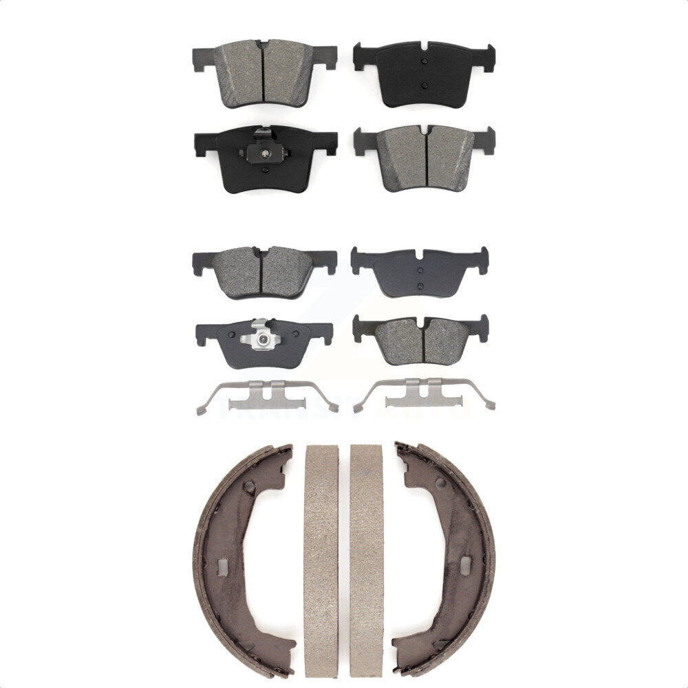 Semi-Metallic Brake Pads & Parking Shoes Front Rear Kit For BMW 320i xDrive 328i