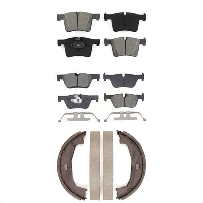 Semi-Metallic Brake Pads & Parking Shoes Front Rear Kit For BMW 320i xDrive 328i