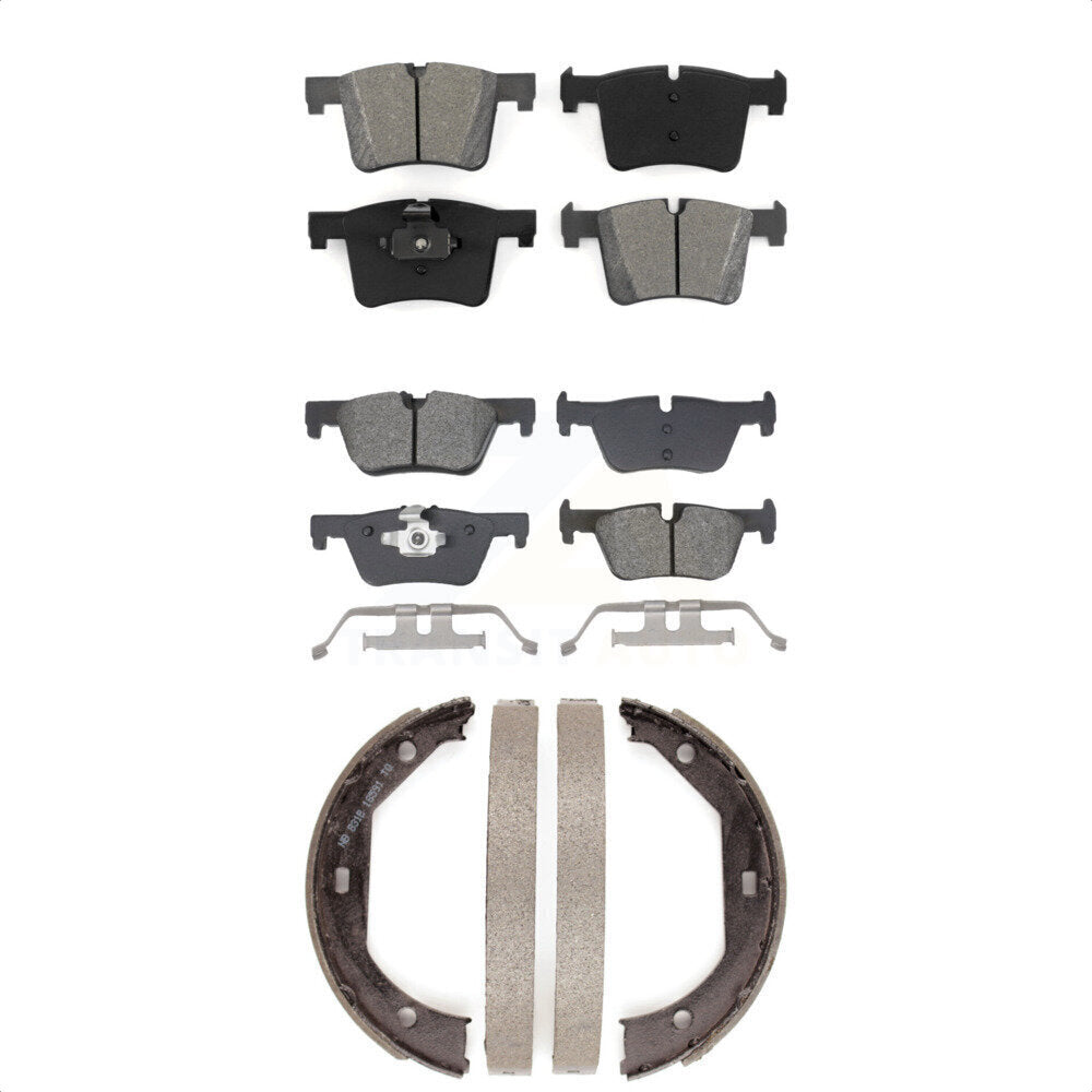 Semi-Metallic Brake Pads & Parking Shoes Front Rear Kit For BMW 320i xDrive 328d