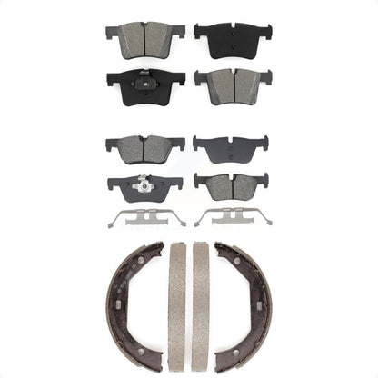 Semi-Metallic Brake Pads & Parking Shoes Front Rear Kit For BMW 320i xDrive 328d
