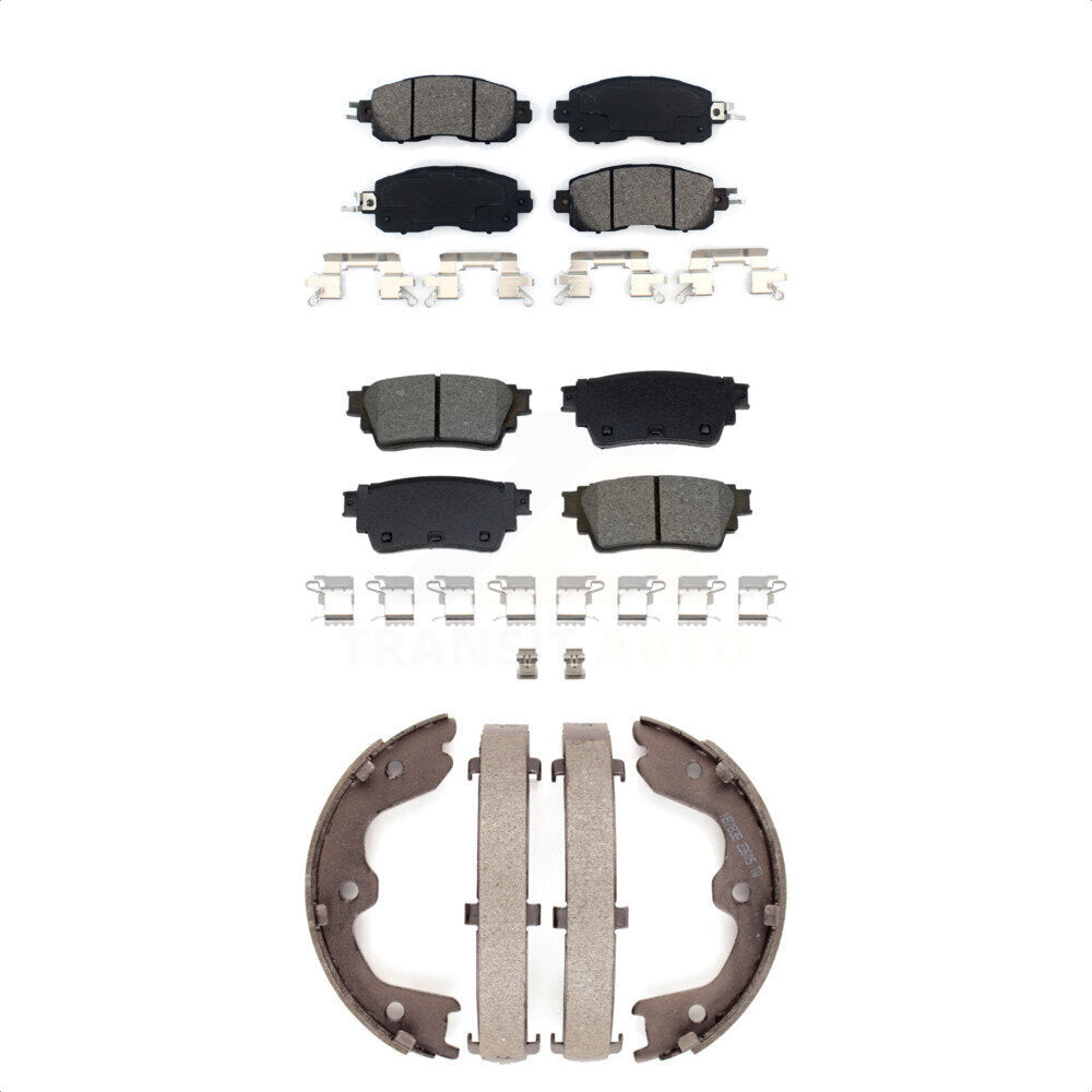 Semi-Metallic Brake Pads And Parking Shoes Front Rear Kit For Nissan Altima