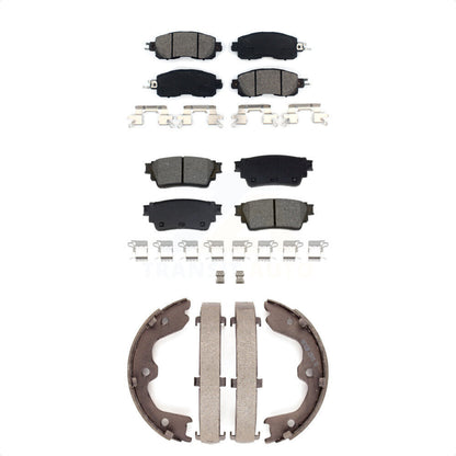Semi-Metallic Brake Pads And Parking Shoes Front Rear Kit For Nissan Altima