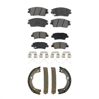 Semi-Metallic Brake Pads & Parking Shoes Front Rear Kit For Kia Sportage Hyundai