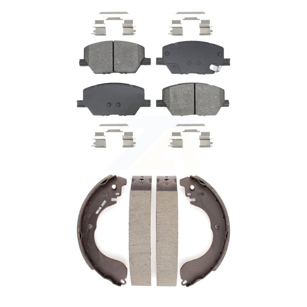 Semi-Metallic Brake Pads And Drum Shoes Front Rear Kit For Jeep Compass