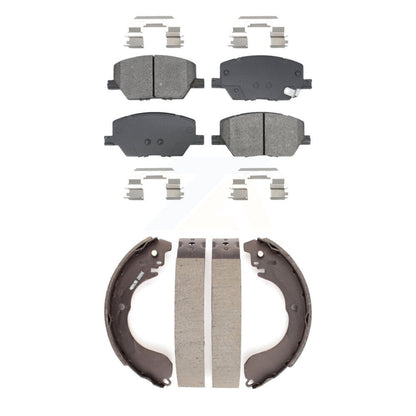 Semi-Metallic Brake Pads And Drum Shoes Front Rear Kit For Jeep Compass