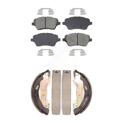Semi-Metallic Brake Pads & Drum Shoe Front Rear Kit For 2014-2019 Ford Fiesta ST