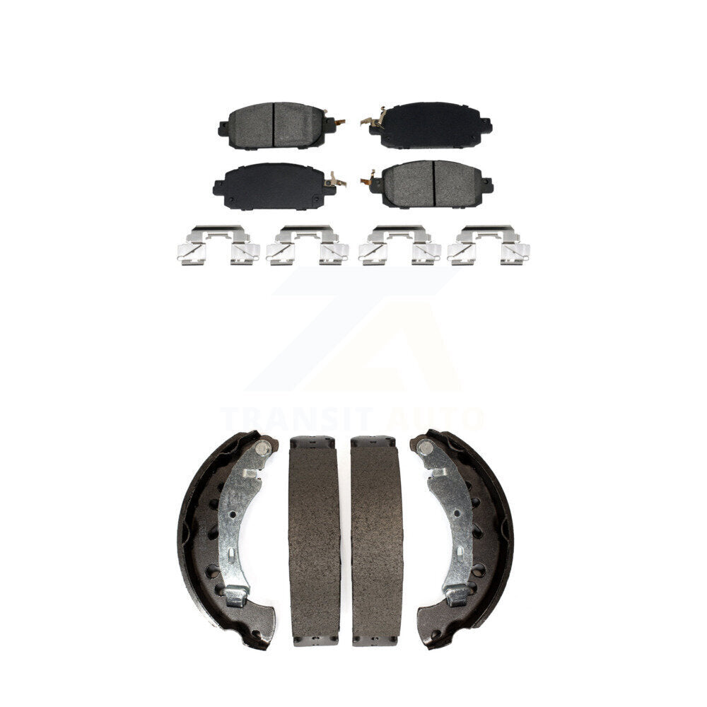 Semi-Metallic Brake Pads & Drum Shoes Front Rear Kit For 2020-2023 Nissan Sentra