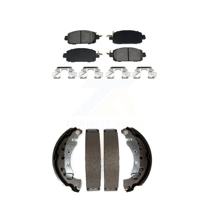 Semi-Metallic Brake Pads & Drum Shoes Front Rear Kit For 2020-2023 Nissan Sentra
